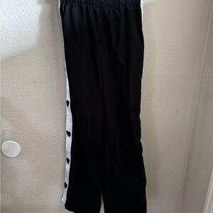 Black and White Track Pants with Heart Detail
